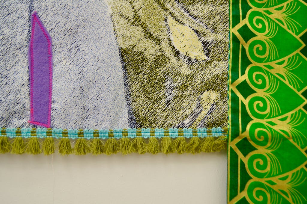 Patricia Kaersenhout
Food for Thought - Suzanne Césaire, 2018
128 x 105 cm, unique (PI-1) (detail)
Collage of textiles, photographic print on cotton, beads, African fabric, felt - © the artist and Wilfried Lentz Rotterdam, Paris Internationale