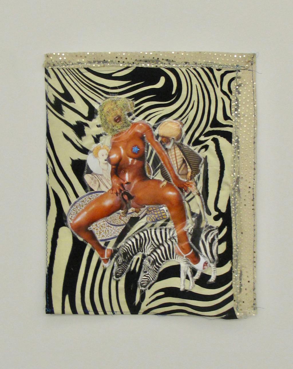 Patricia Kaersenhout
Your History Makes Me So Horny, 2011
mixed media on textile, 50 cm x 40 cm, framed in perspex box (5) - © Paris Internationale