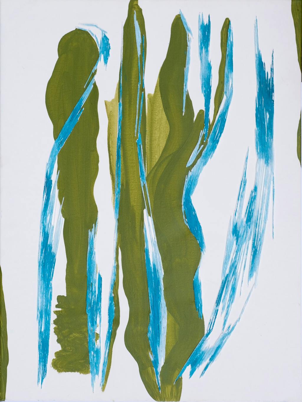 Salome Chigilashvili, Untitled, 2021, Acrylic, Embroidered, Textile Dye on Canvas, 80x59 cm - © Gallery Artbeat, Paris Internationale