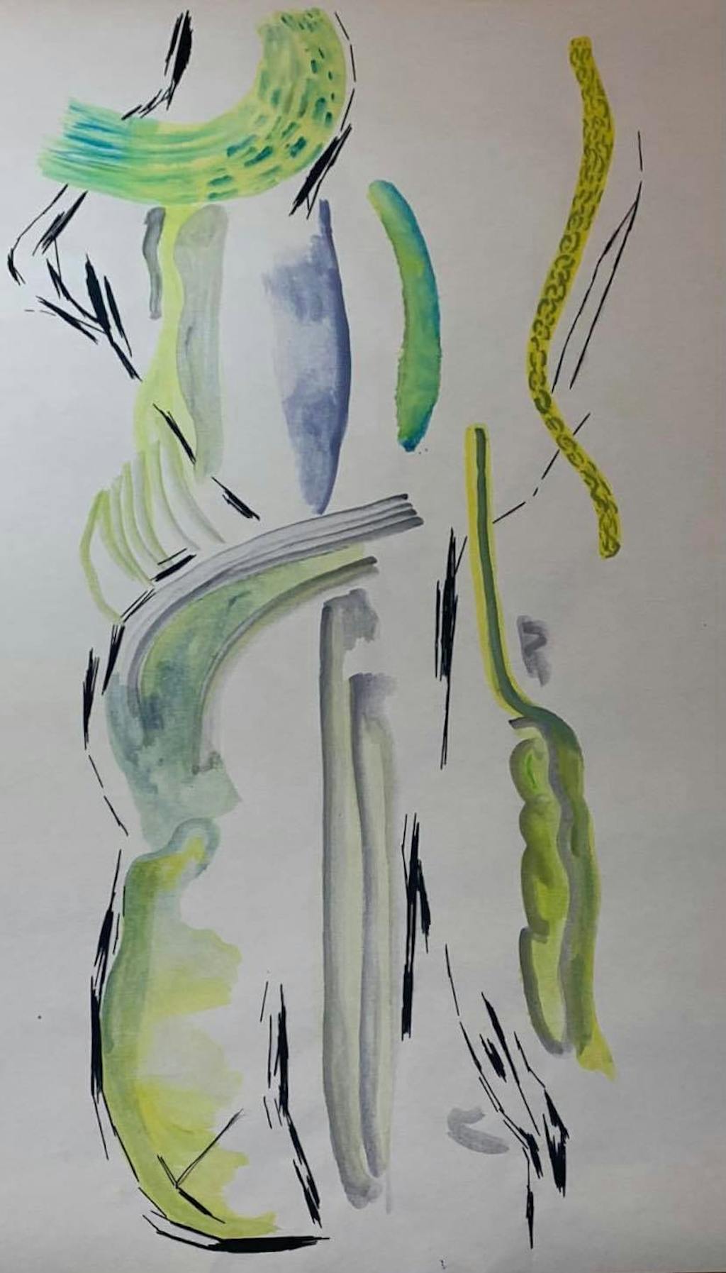 Salome Chigilashvili, Untitled, 2021, Thread, Watercolor on Paper, 170x100 cm - © Gallery Artbeat, Paris Internationale
