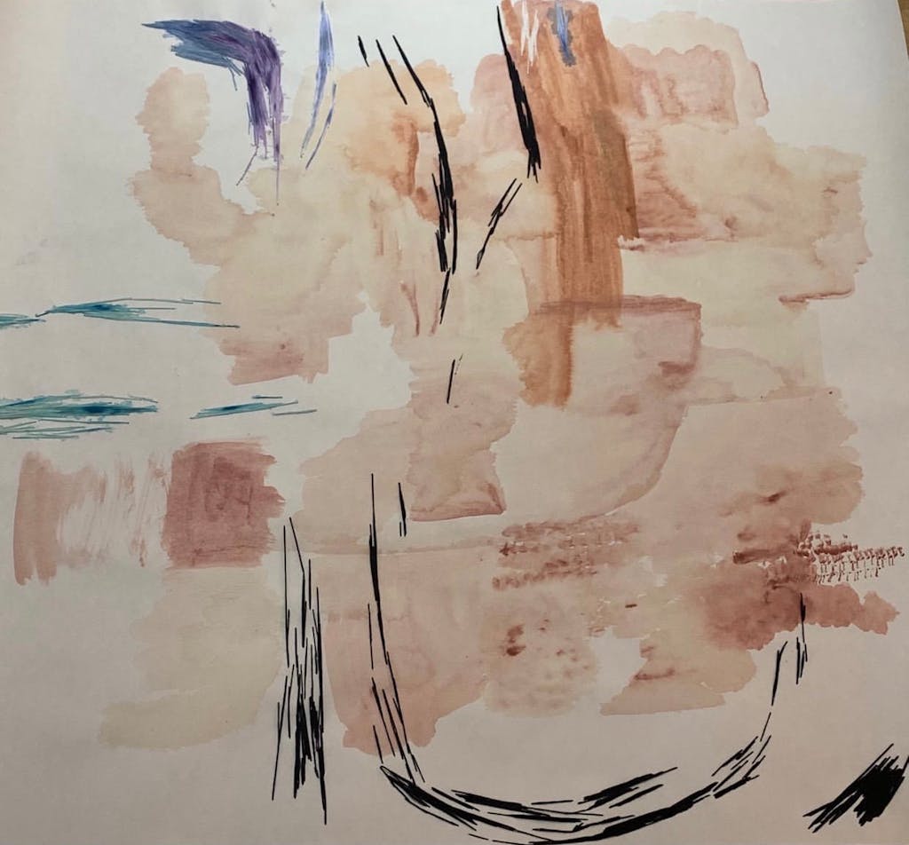 Salome Chigilashvili, Untitled, 2021, Watercolor, Thread on Paper, 80x100 cm - © Gallery Artbeat, Paris Internationale