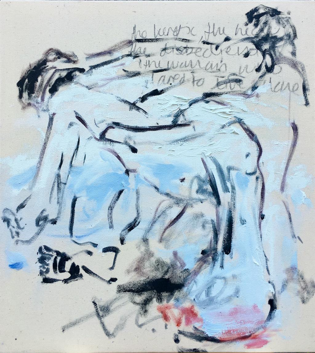 Seems Easy, But it&rsquo;s Rough 2, 2021 Oil and charcoal on canvas 50 x 45 cm. - © Paris Internationale