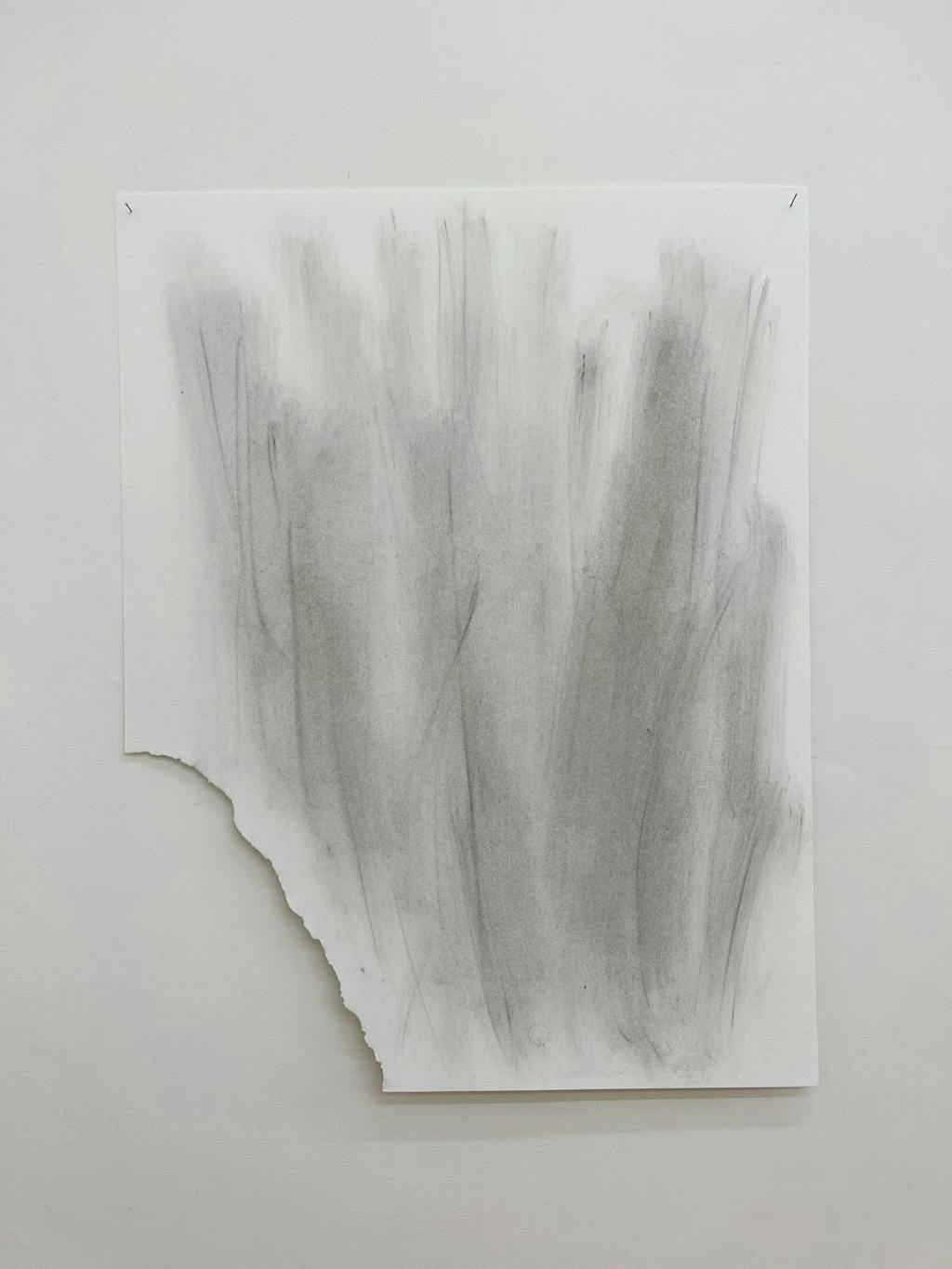 <p style="font-size:10px">Charbel-joseph H. Boutros, 2021, But even dead can dance, Love., paper, ashes, 65 x 50 cm</p>

<p style="font-size:10px">Ashes coming from a burned paper are applied on that same paper.</p> - © Image courtesy of the artist and Grey Noise, Dubai., Paris Internationale
