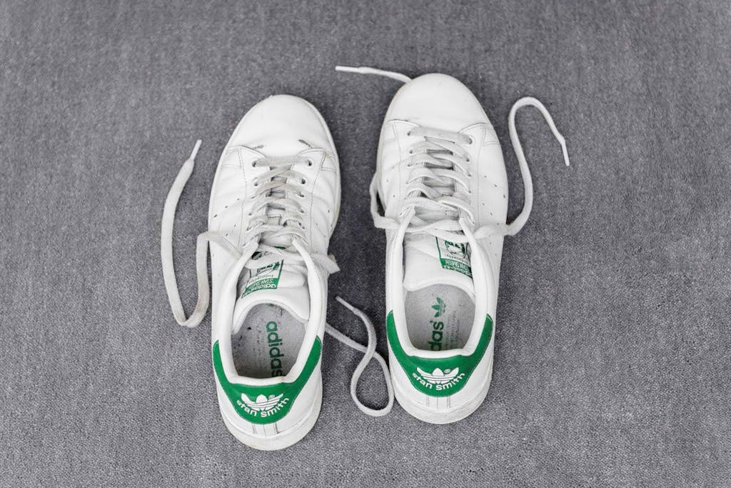 <p style="font-size:10px">Charbel-joseph H. Boutros, Amitié, 2018, Stan Smith shoes, dimensions variable</p>

<p style="font-size:10px">Two new shoes from the same pair are separated, the left one was worn by the artist during his trips in Europe for 6 months. The right one was worn by his friends in Beirut. The two shoes are reunited for the exhibition.</p> - © Image courtesy of the artist and Grey Noise, Dubai., Paris Internationale
