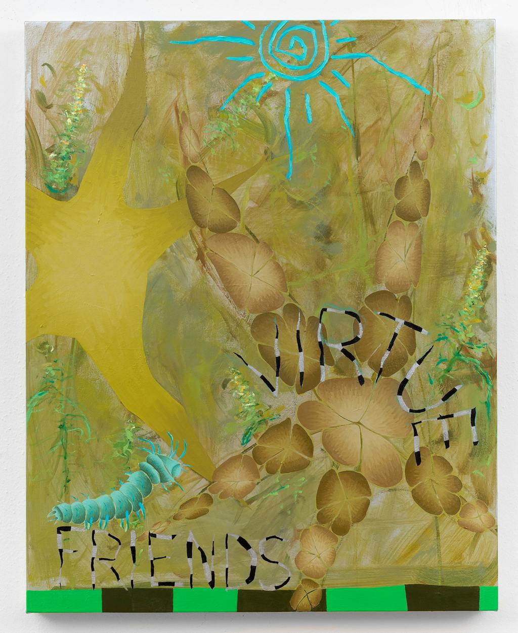Richard Galling - Virtue, Friends, Caterpillar, Star, Flower Star, Flowers, Sun, Striped Frame, 2022 - © Paris Internationale