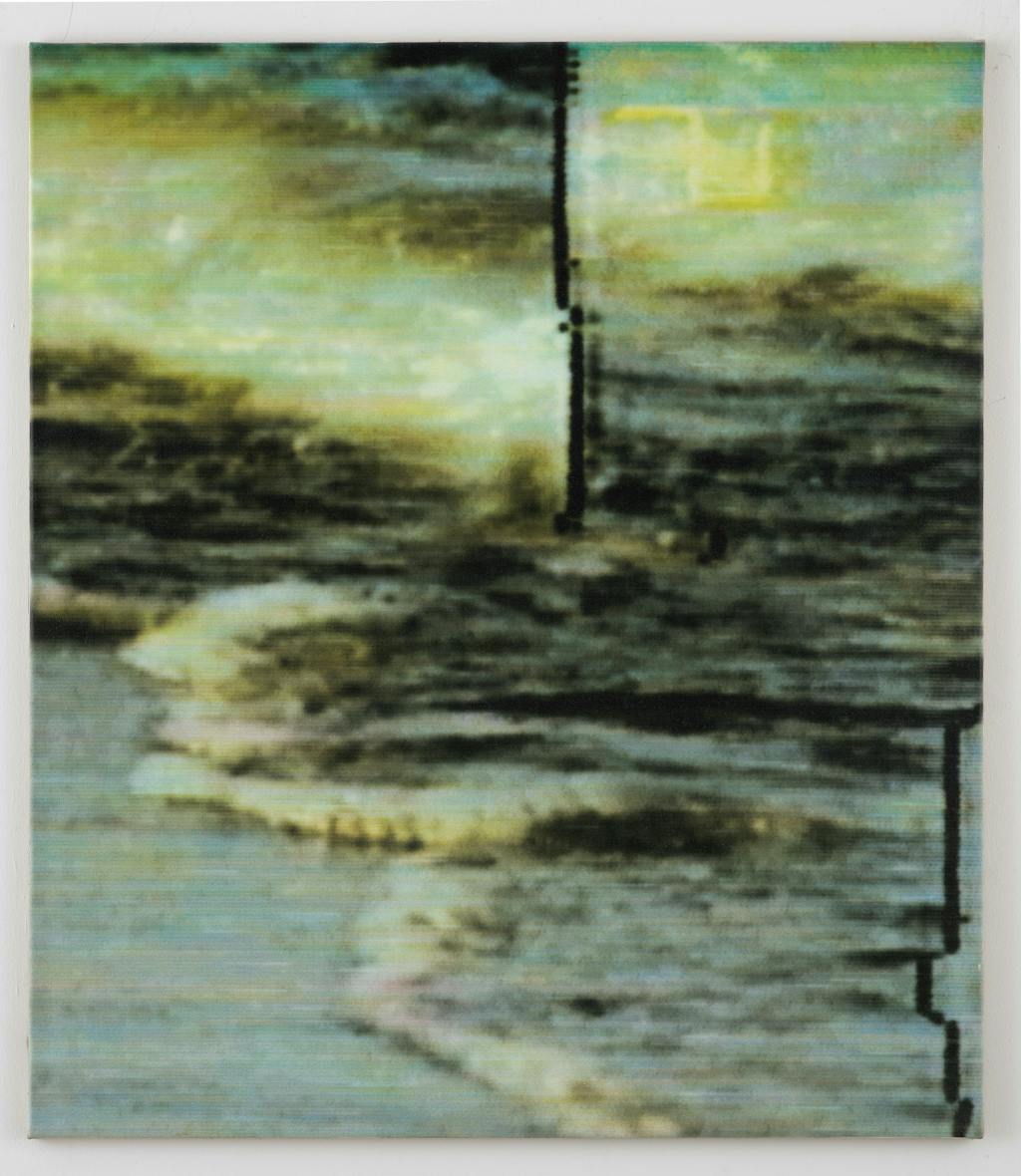 Matthias Groebel
*Hacked Channels #8*, 1999
Acrylic on canvas 
(computer-assisted painting)
115 x 100 cm - © Photo: Simon Vogel, Paris Internationale